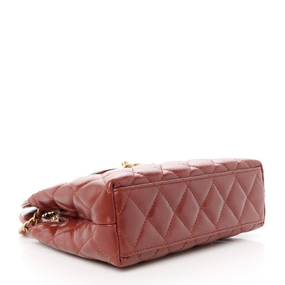 Chanel Shiny Aged Calfskin Quilted Nano Kelly Shopper Brown 4 of 10