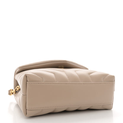 Saint Laurent Calfskin Y Quilted Monogram Toy Loulou Crossbody Bag Dark Beige 4 of 11