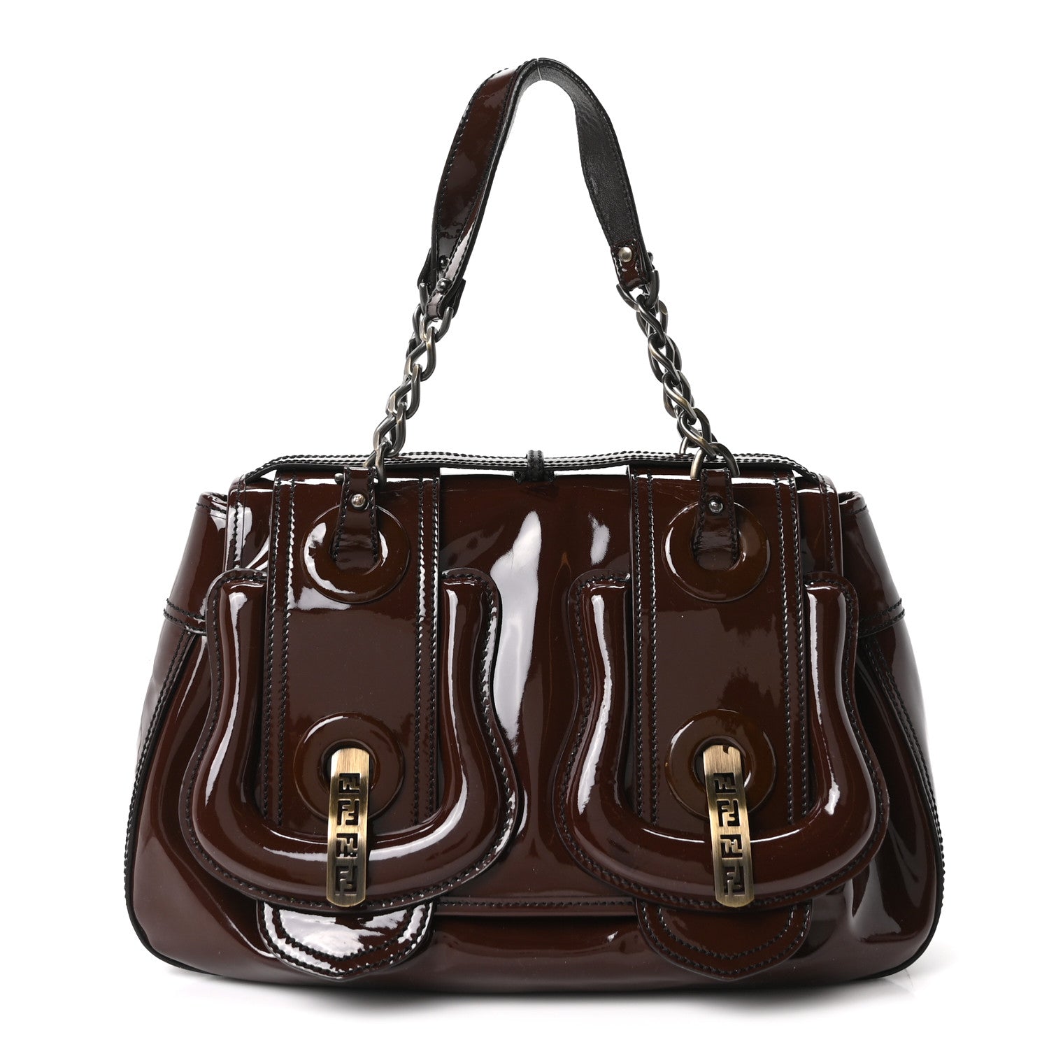 Fendi Patent B Bag Osso Marrone 1 of 9