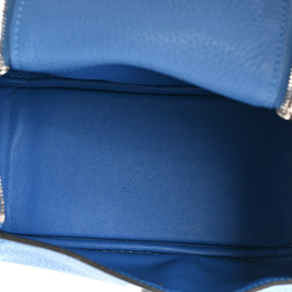 Hermes Taurillon Clemence Mini Lindy 20 Mykonos 5 of 10