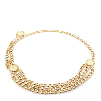 Chanel Metal Medallion CC Triple Chain Belt Gold 1 of 4