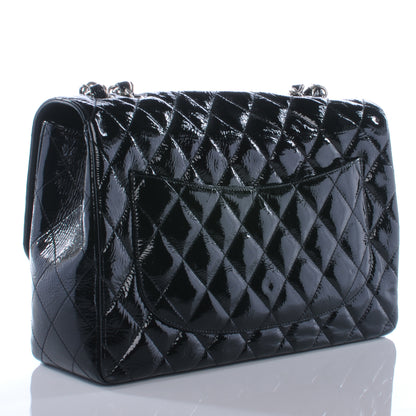 Chanel Distressed Patent Jumbo Single Flap Black 3 of 7