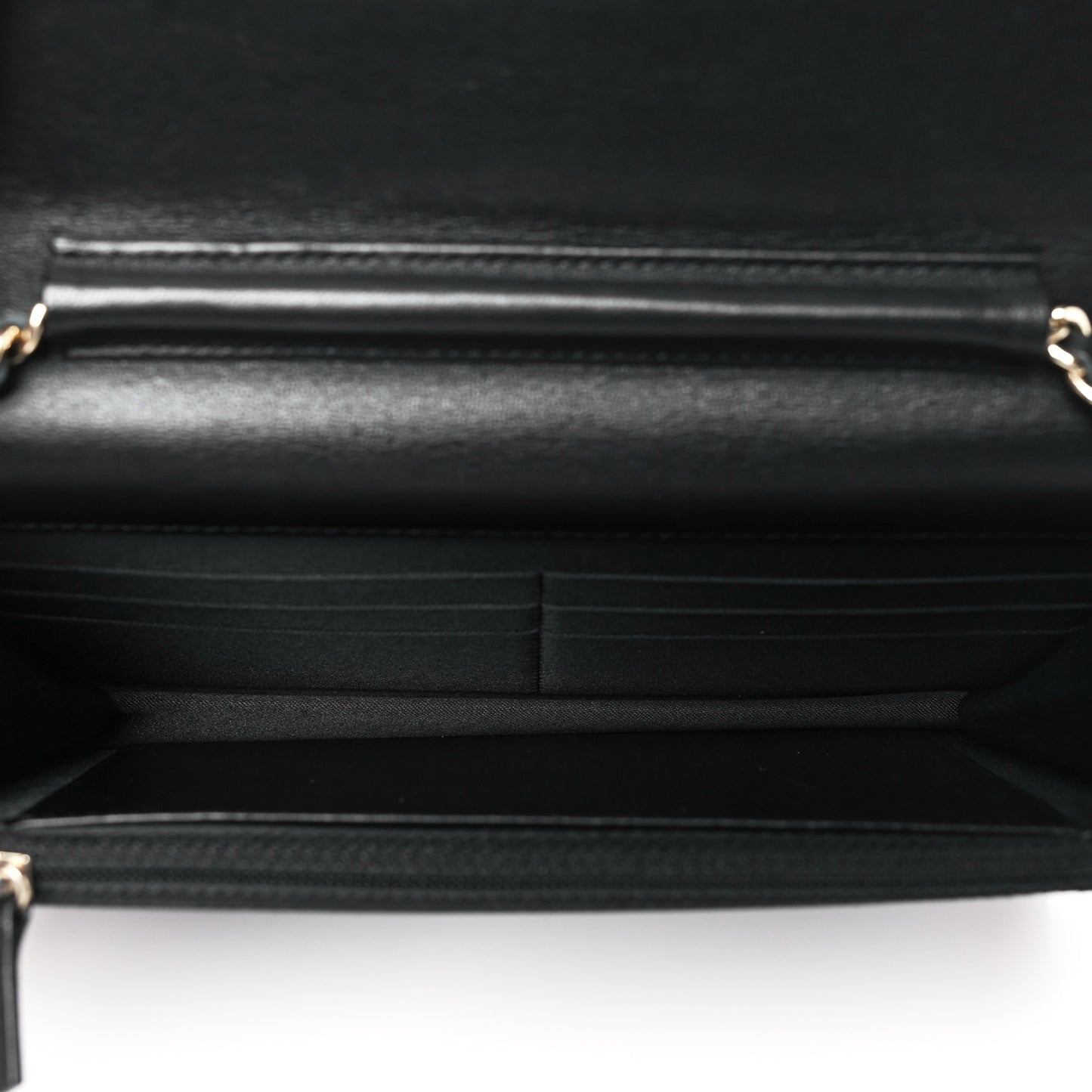 Lambskin Quilted Korean Garden Wallet On Chain WOC Black