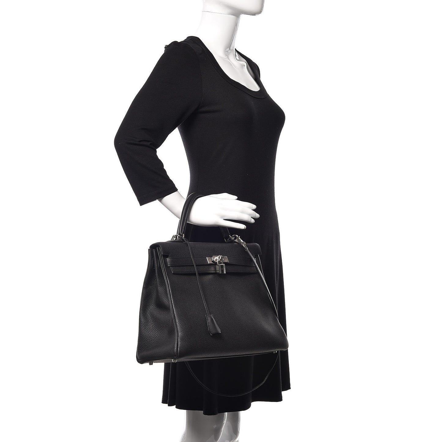 Togo Verso Kelly Retourne 35 Black Bleu Agate