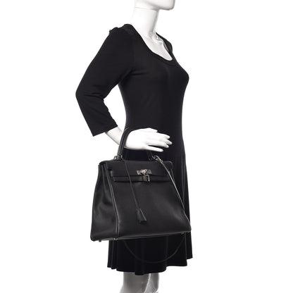 Hermes Togo Verso Kelly Retourne 35 Black Bleu Agate 3 of 15