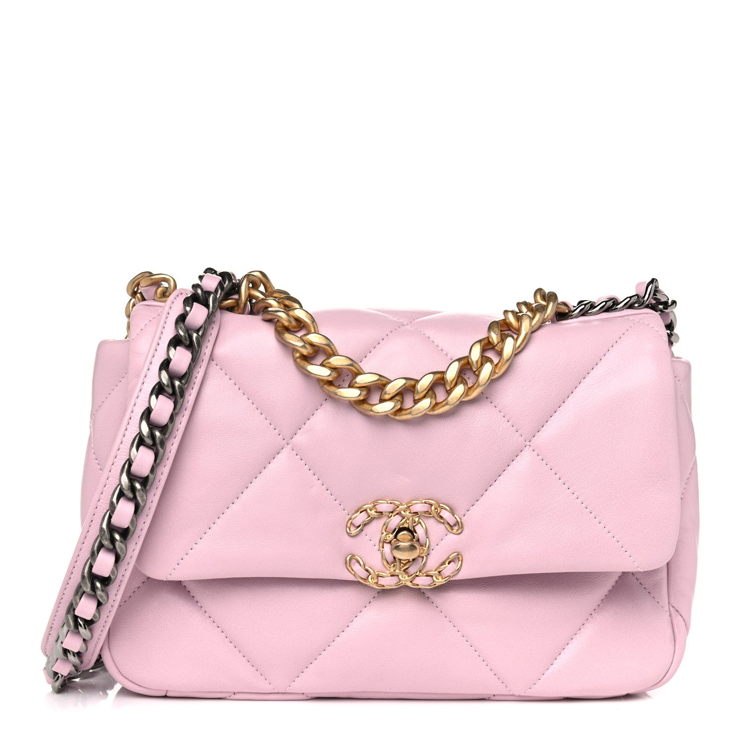 Chanel Lambskin Quilted Medium Chanel 19 Flap Light Pink 1 of 11