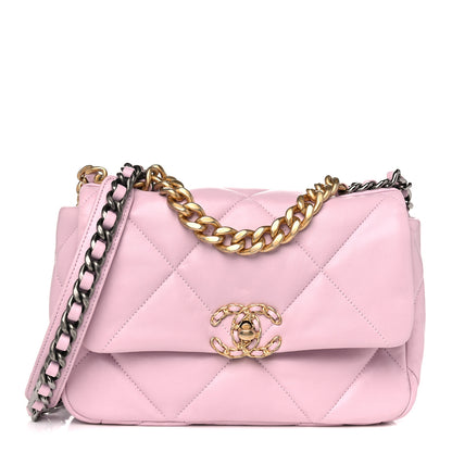 Chanel Lambskin Quilted Medium Chanel 19 Flap Light Pink 1 of 11