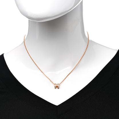 Hermes Lacquered Gold Mini Pop H Pendant Necklace Marron Glace 2 of 7