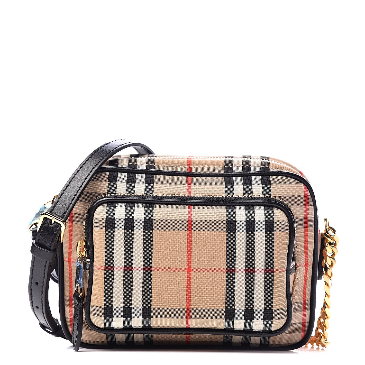Burberry Calfskin Vintage Check Camera Bag Archive Beige 1 of 9