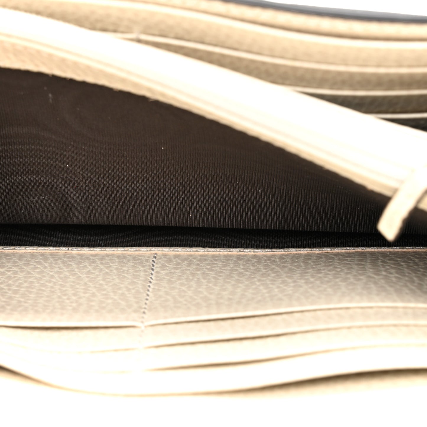 Dollar Calfskin GG Supreme Monogram GG Marmont Continental Wallet Mystic White Beige Ebony