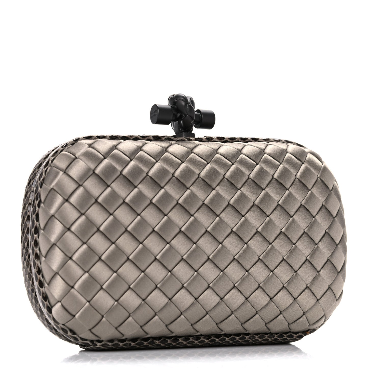 Satin Intreccio Impero Ayers Knot Clutch Taupe