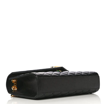 Saint Laurent Grain De Poudre Textured Mixed Matelasse Triquilt Medium Monogram Satchel Black 4 of 12