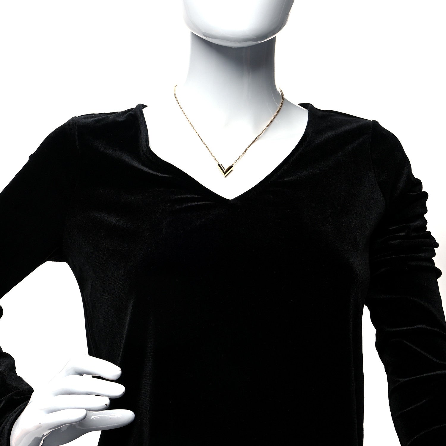 Louis Vuitton Essential V Necklace Gold 2 of 6