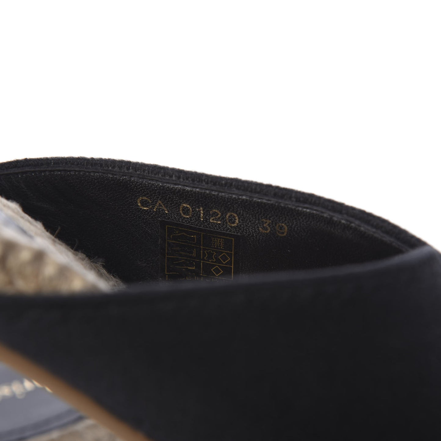 Canvas Embroidered Granville Espadrille Crisscross Flat Slide Sandals 39 Black