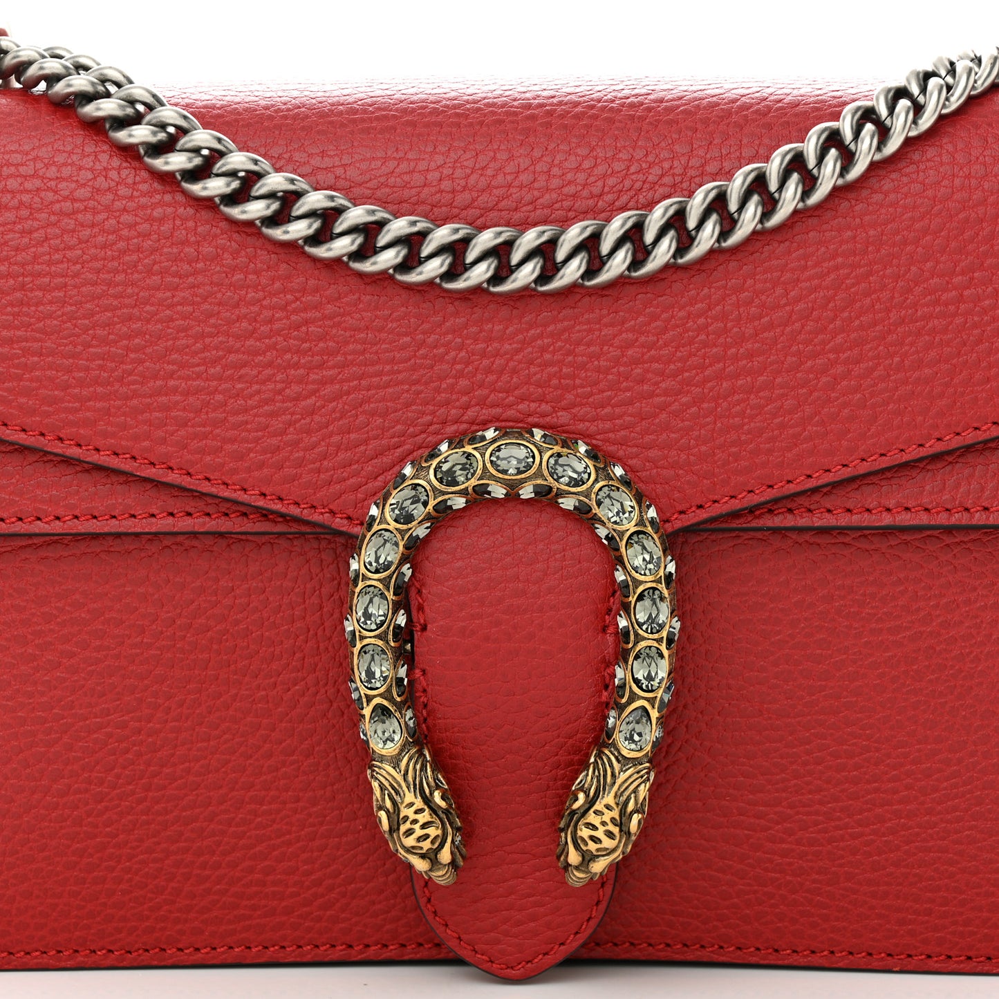 Dollar Calfskin Swarovski Crystal Small Dionysus Shoulder Bag Hibiscus Red