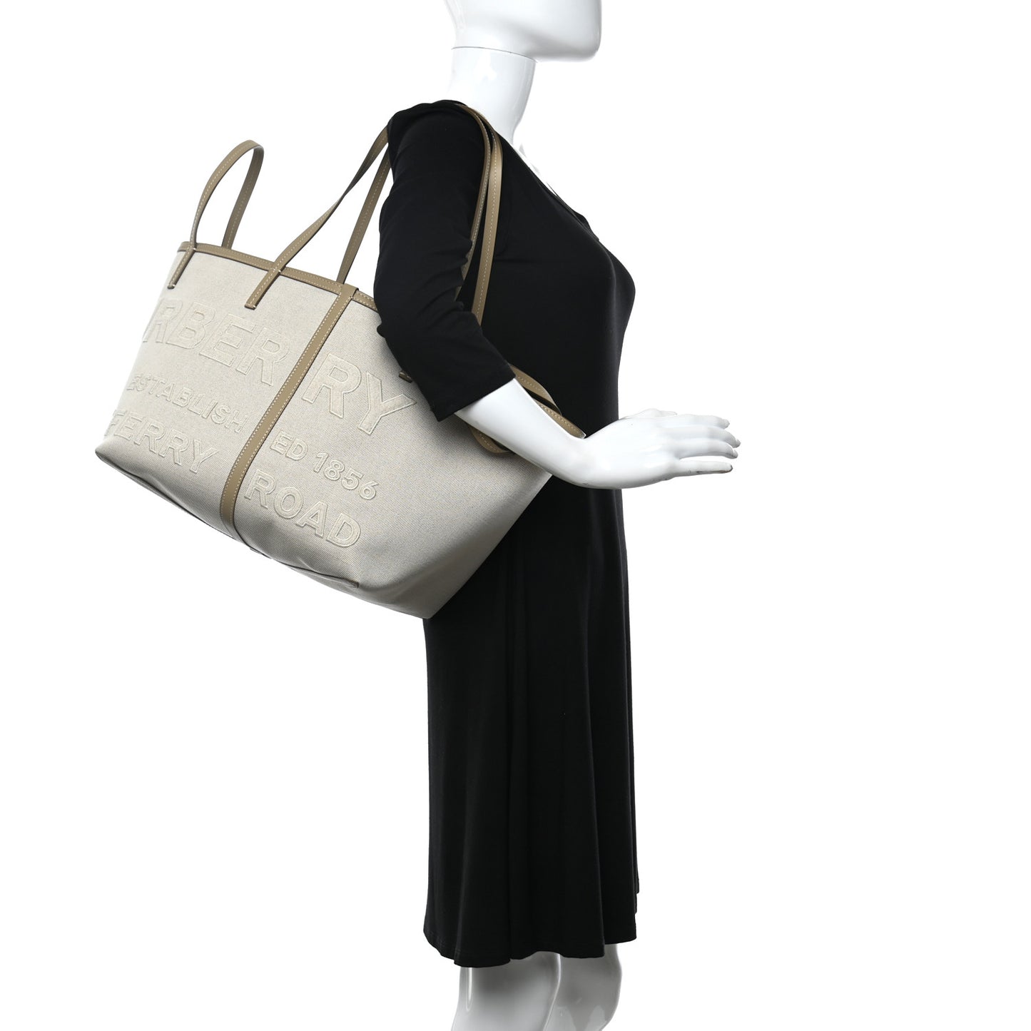 Cotton Canvas Mini Logo Horseferry Tote Bag Off White