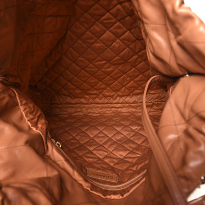 Chanel Shiny Calfskin Quilted Large Chanel 22 Brown 6 of 12