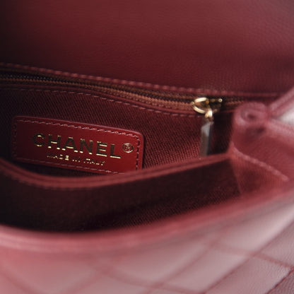 Chanel Caviar Quilted Extra Mini Coco Handle Flap Burgundy 6 of 10
