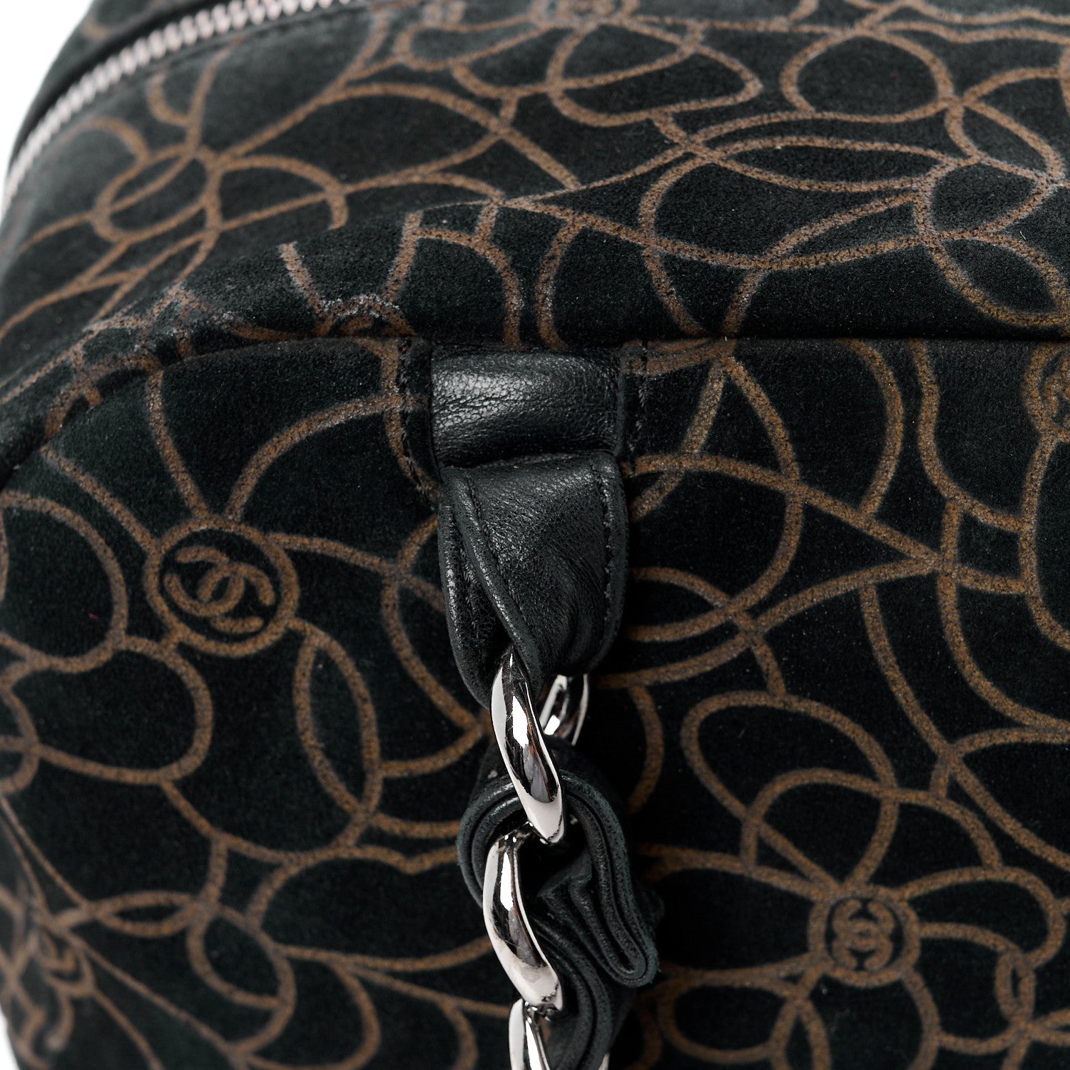 Chanel Velvet Camellia Embossed Shoulder Bag Black 13 of 18
