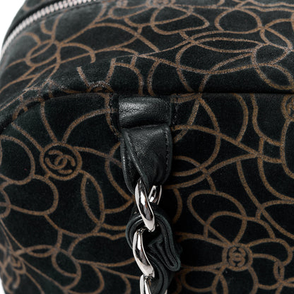 Chanel Velvet Camellia Embossed Shoulder Bag Black 13 of 18