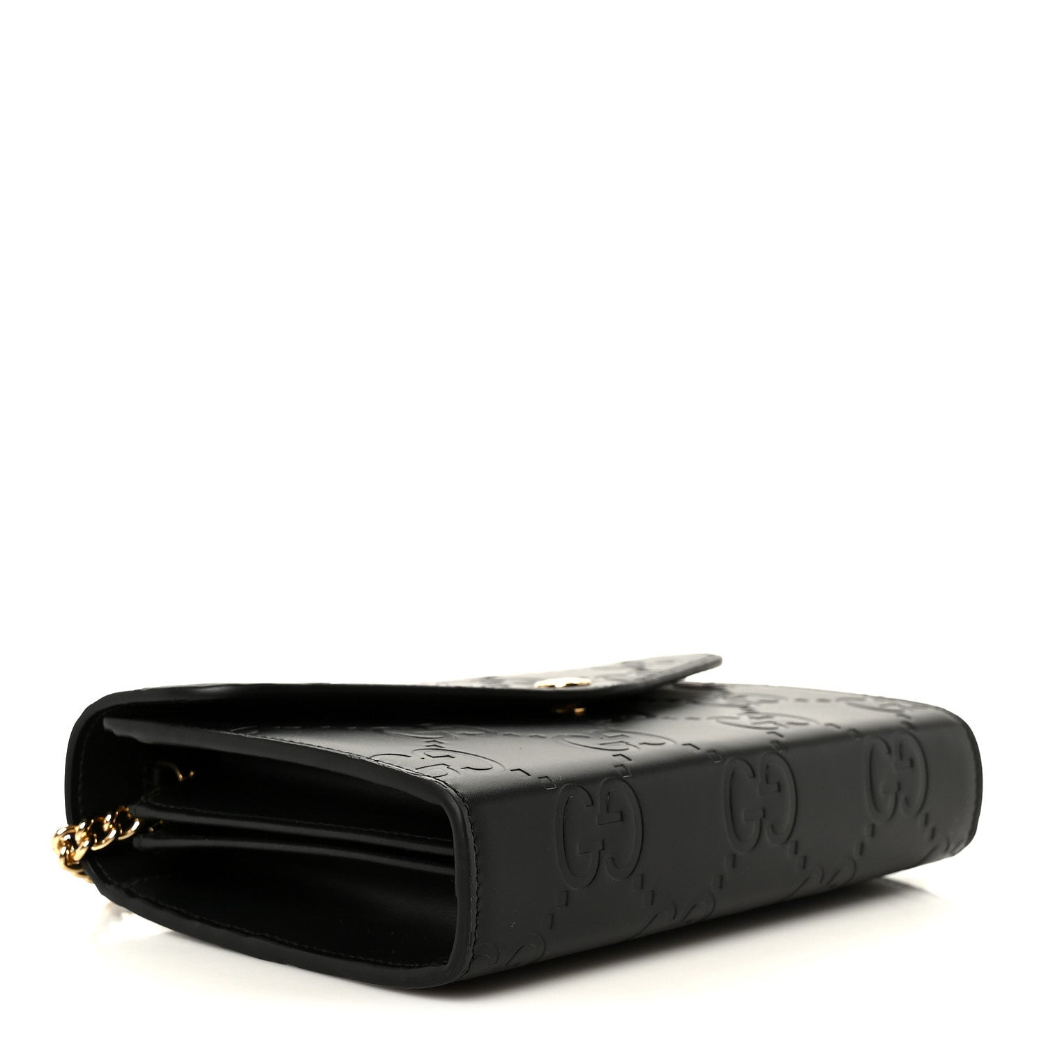 Gucci Calfskin GG Debossed Chain Wallet Black 4 of 10