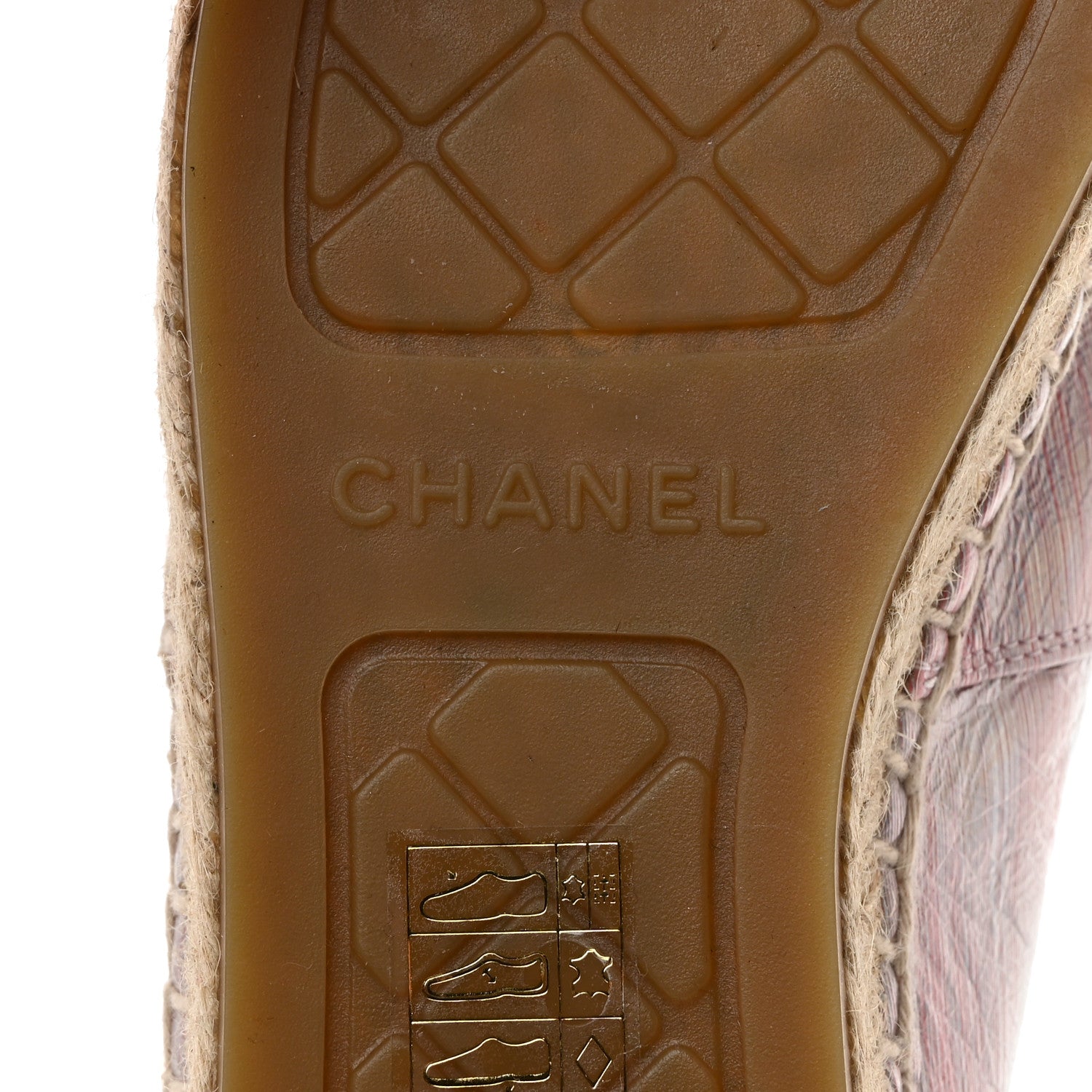 Chanel Laminated Lambskin Grosgrain Embroidered CC Espadrilles 40 Pink Silver Black 8 of 8