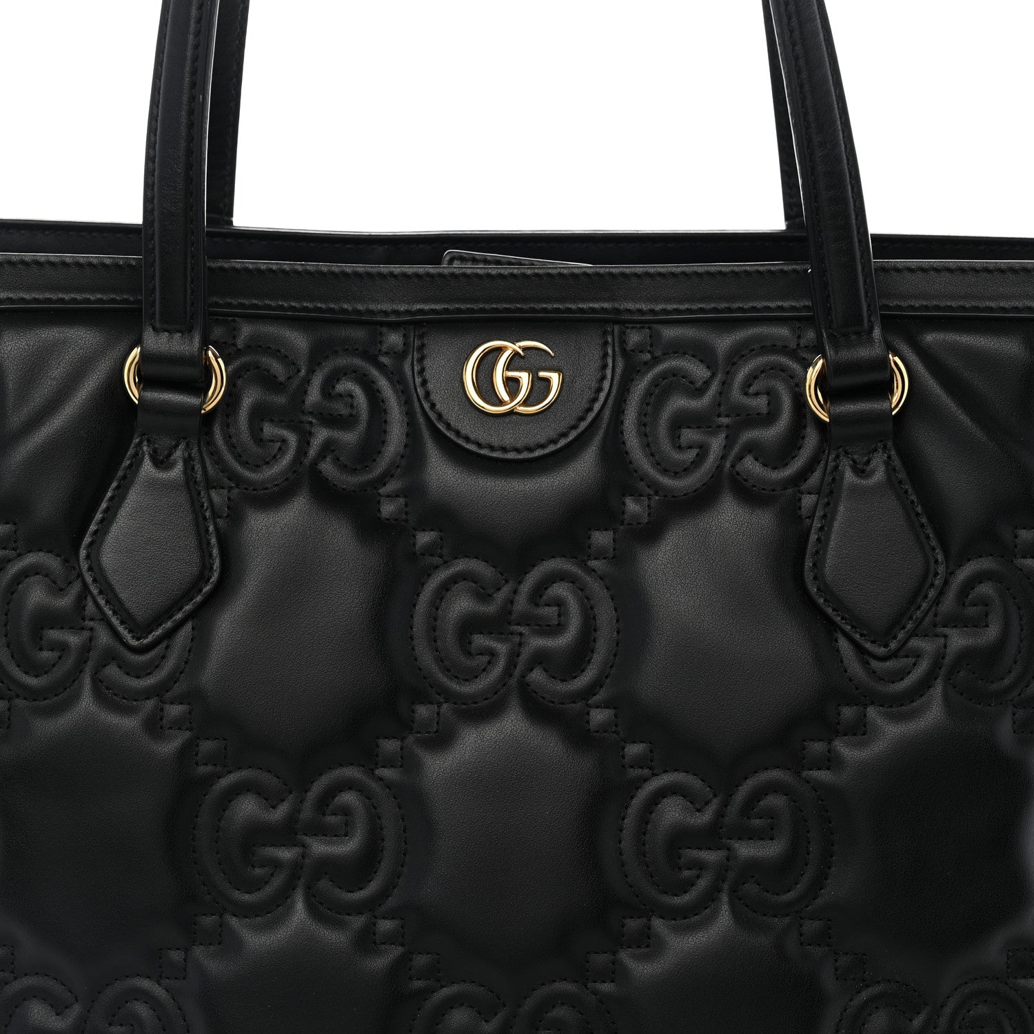 Gucci Calfskin GG Matelasse Medium Ophidia Shopping Tote Black 7 of 10
