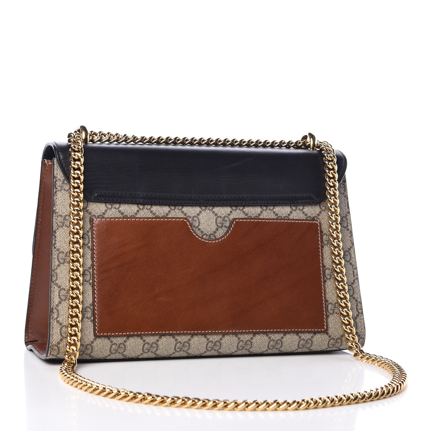 Gucci GG Supreme Monogram Calfskin Medium Padlock Shoulder Bag Beige Black Cuir 3 of 20