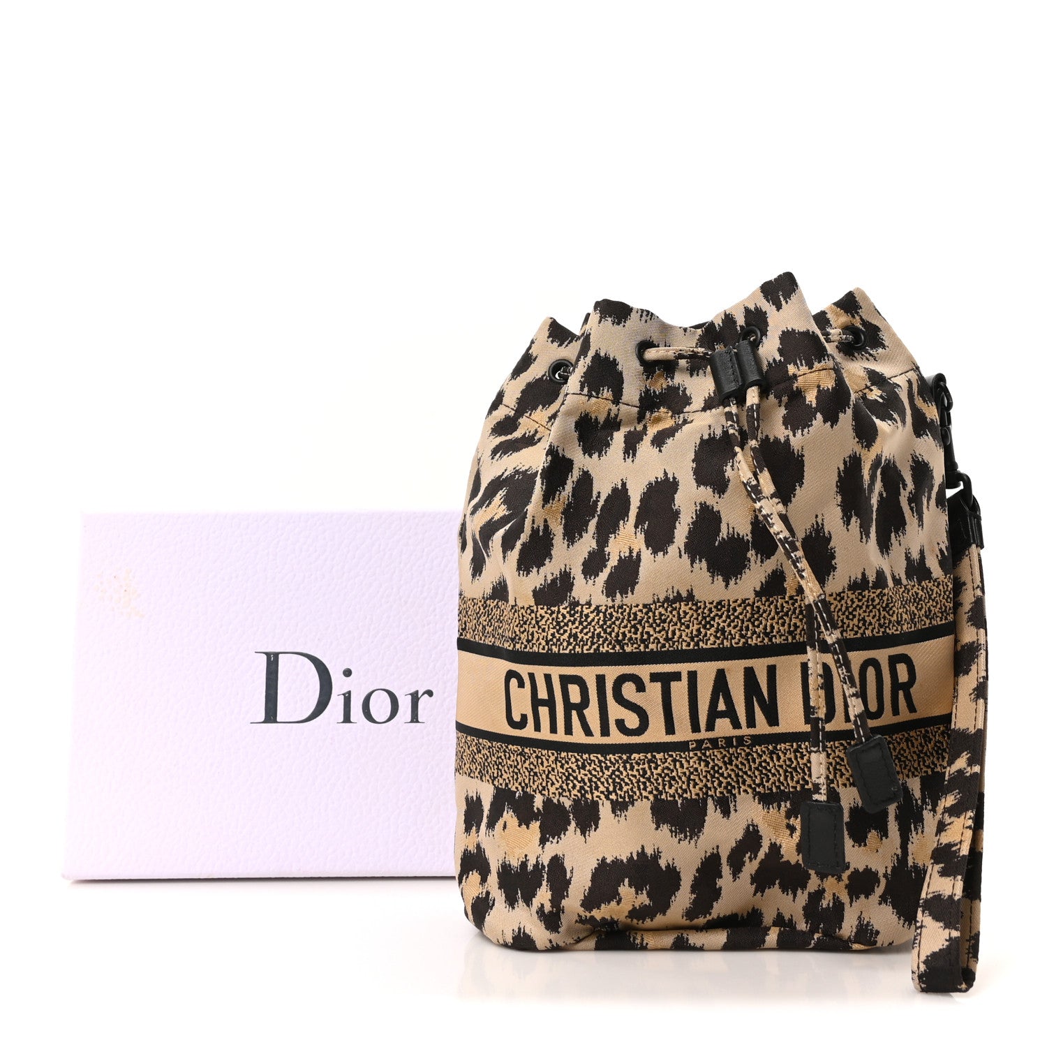 Christian Dior Canvas Mizza Embroidered Leopard DiorTravel Pouch