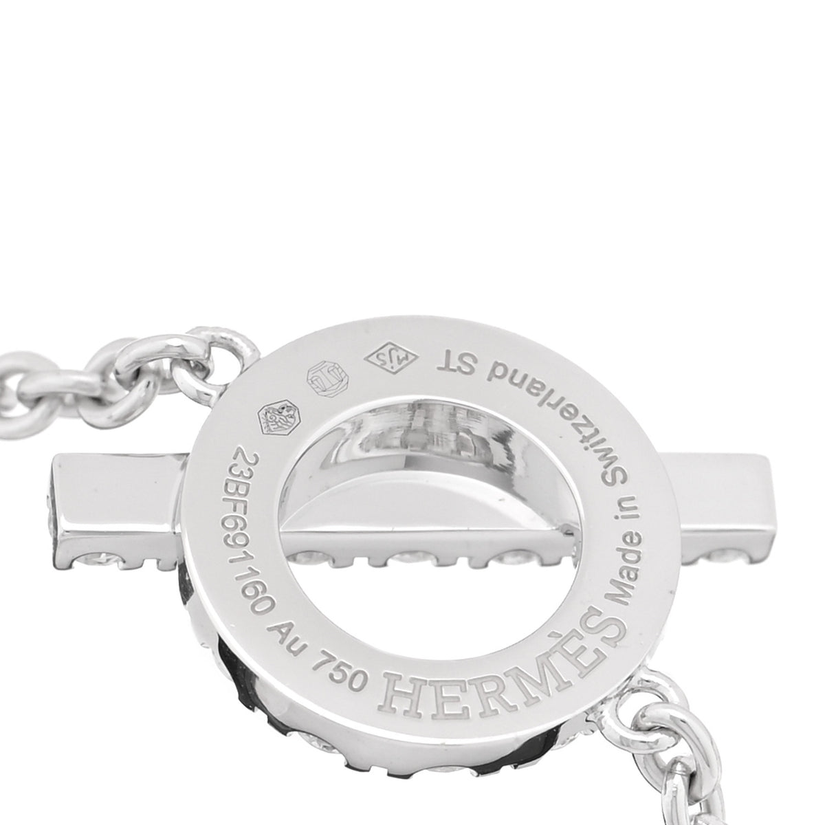 Hermes 18K White Gold Diamond Finesse Bracelet ST 3 of 4