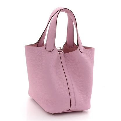 Hermes Taurillon Clemence Picotin Lock 18 PM Mauve Sylvestre 3 of 11