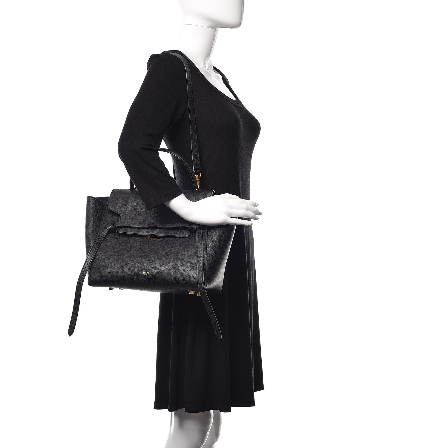 Celine Grained Calfskin Mini Belt Bag Black 2 of 9