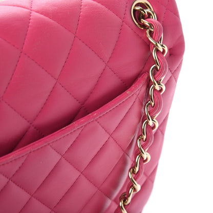 Chanel Lambskin Quilted Jumbo Double Flap Dark Pink 16 of 27