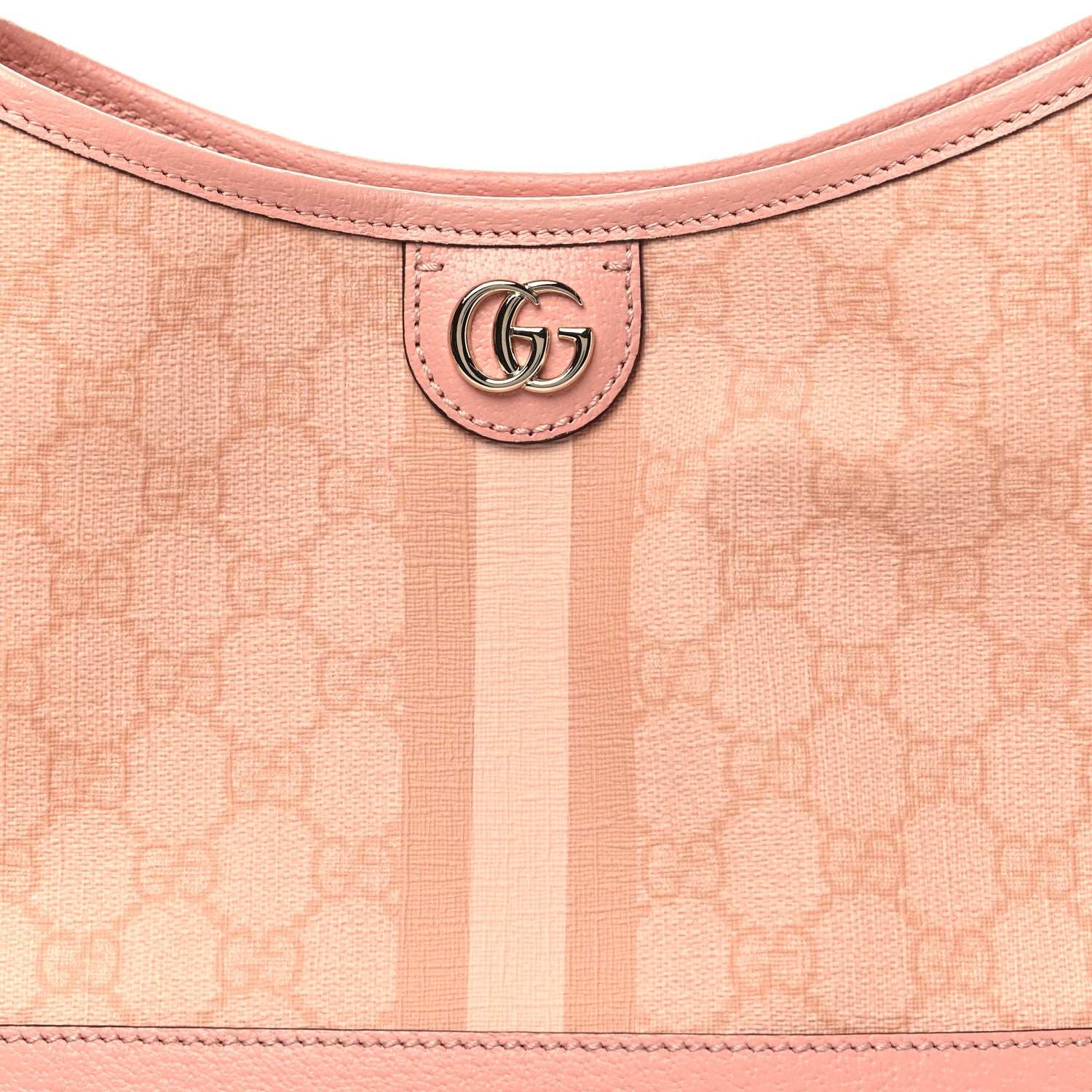 Gucci GG Supreme Monogram Textured Dollar Calfskin Web Small Ophidia Bucket Shoulder Bag Rose Pink 8 of 10
