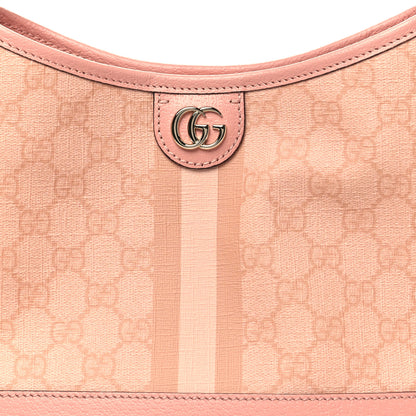 Gucci GG Supreme Monogram Textured Dollar Calfskin Web Small Ophidia Bucket Shoulder Bag Rose Pink 8 of 10