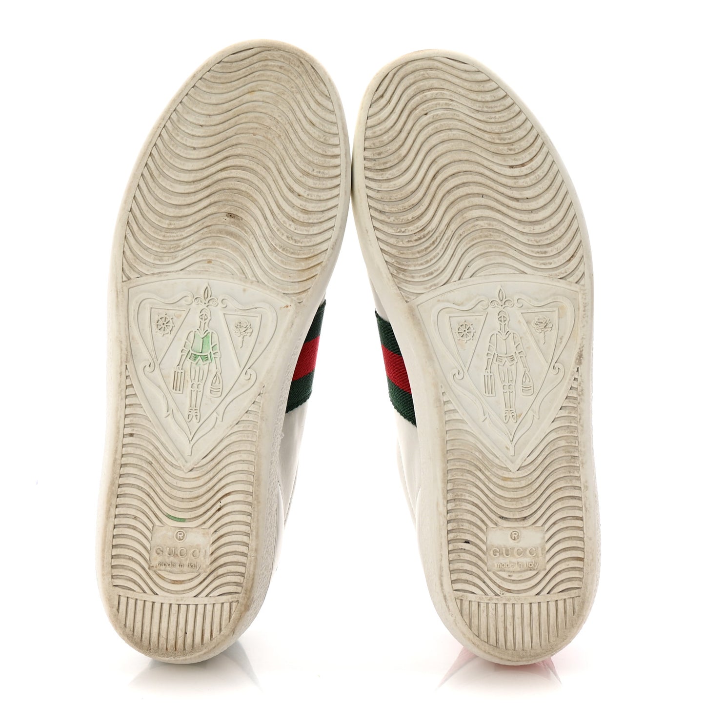Calfskin Ayers Bee Embroidered Womens Ace Sneakers 36 White Green