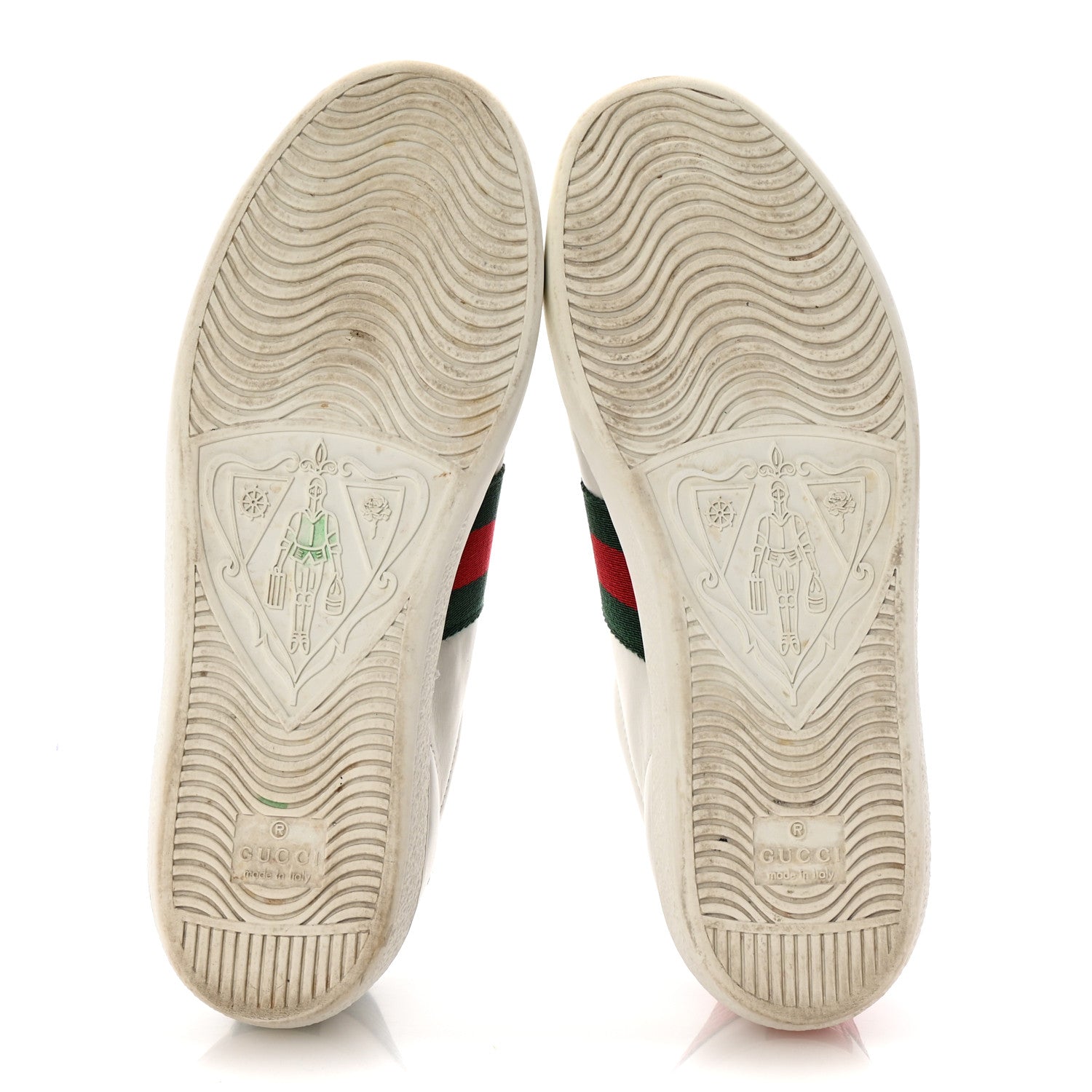Gucci Calfskin Ayers Bee Embroidered Womens Ace Sneakers 36 White Green 6 of 10
