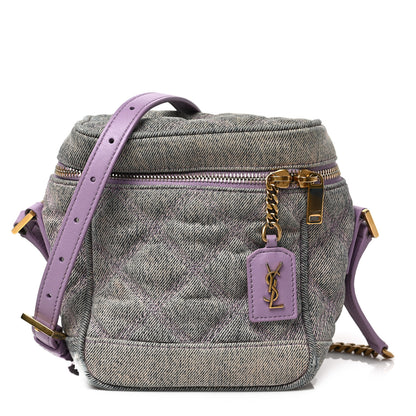 Saint Laurent Denim Quilted 80's Vanity Bag Bleached Lilac 1 of 9