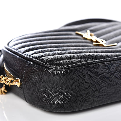 Saint Laurent Grain De Poudre Matelasse Monogram Mini Lou Camera Bag Black 7 of 9