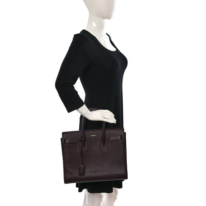 Saint Laurent Grained Calfskin Small Classic Sac De Jour Bordeaux 2 of 11