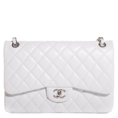 Chanel Caviar Jumbo Double Flap White 1 of 9
