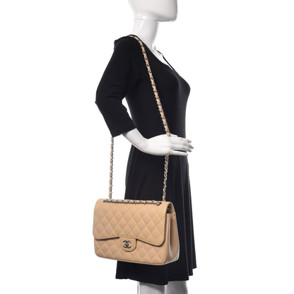 Chanel Caviar Quilted Jumbo Double Flap Beige Clair 3 of 14