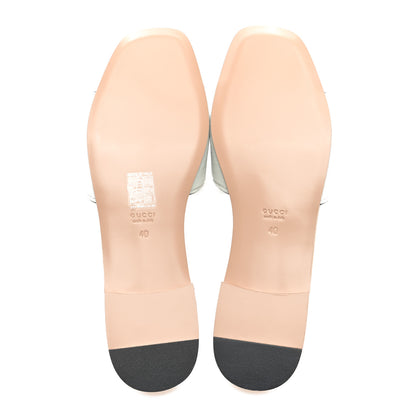 Gucci Kid Scamosciato Interlocking G Cut Out Slide Sandals 40 Pale Green 4 of 7
