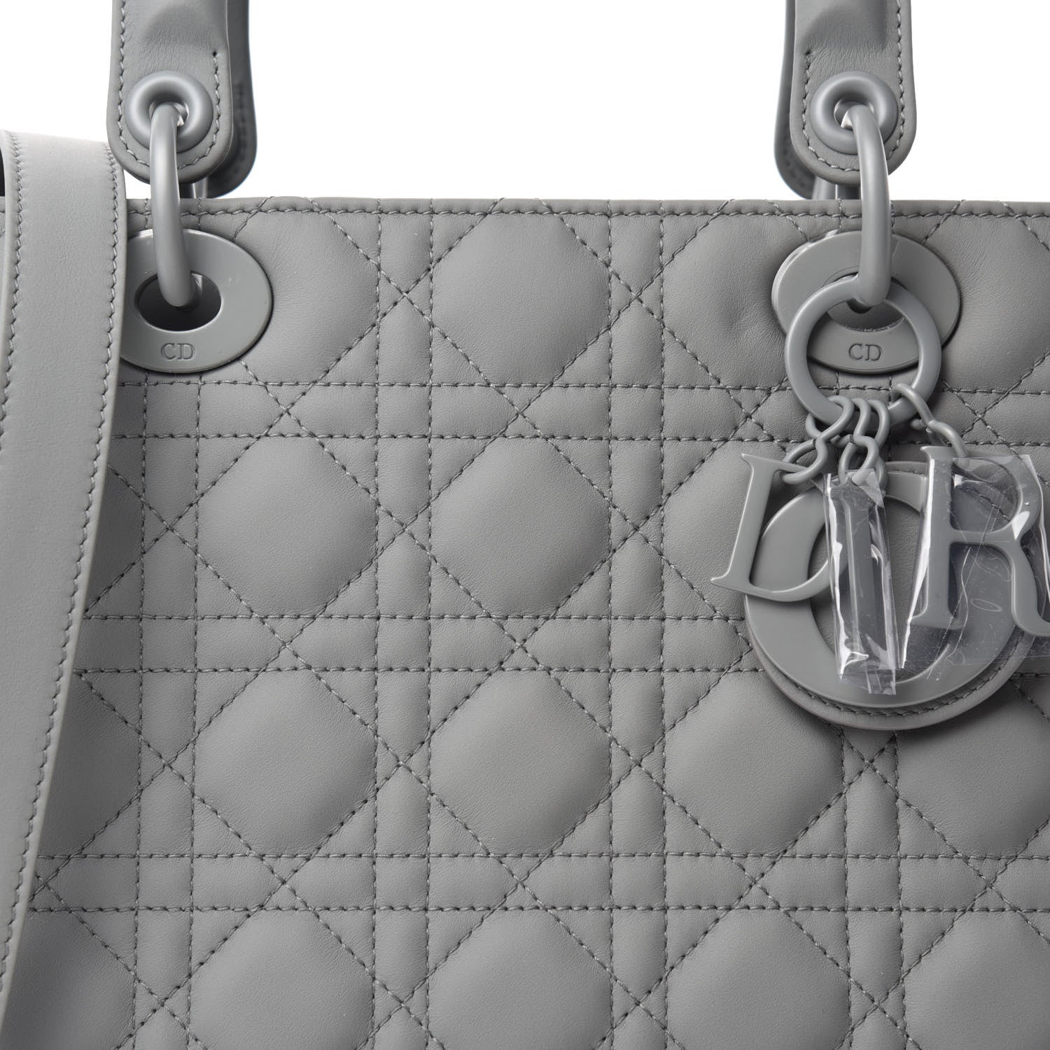 Christian Dior Ultra Matte Calfskin Cannage Medium Lady Dior Grey Stone 10 of 10