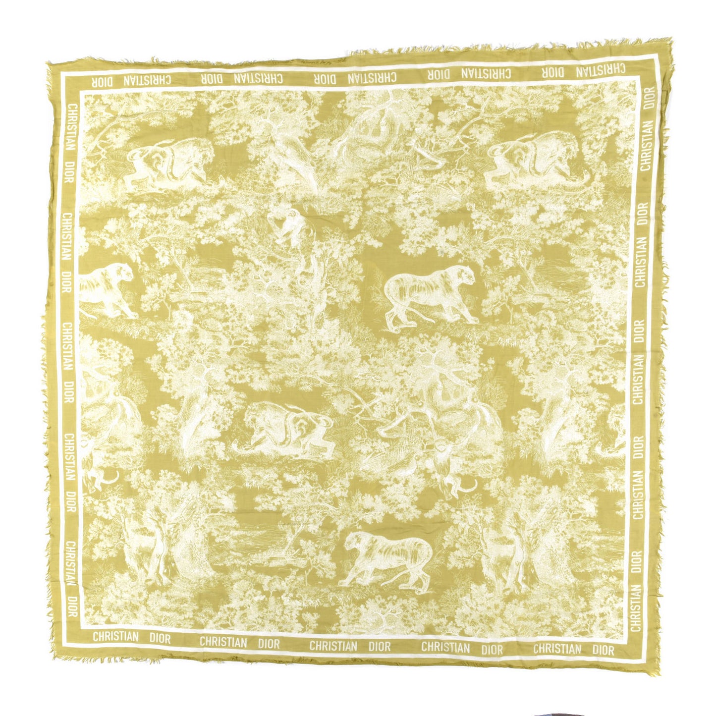 Cotton Fringe Dioriviera Toile De Jouy Sarong Yellow