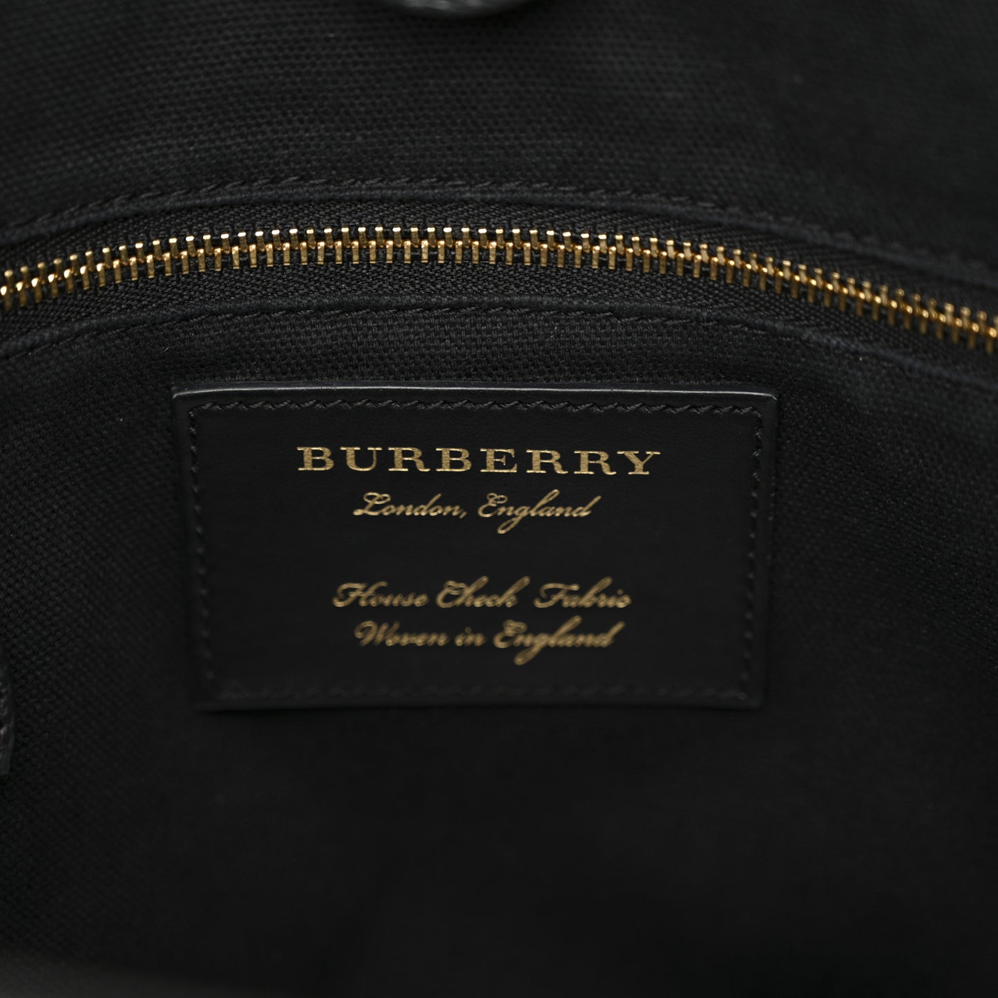 Grainy Calfskin House Check Small Canterbury Tote Black