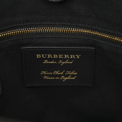 Burberry Grainy Calfskin House Check Small Canterbury Tote Black 7 of 15