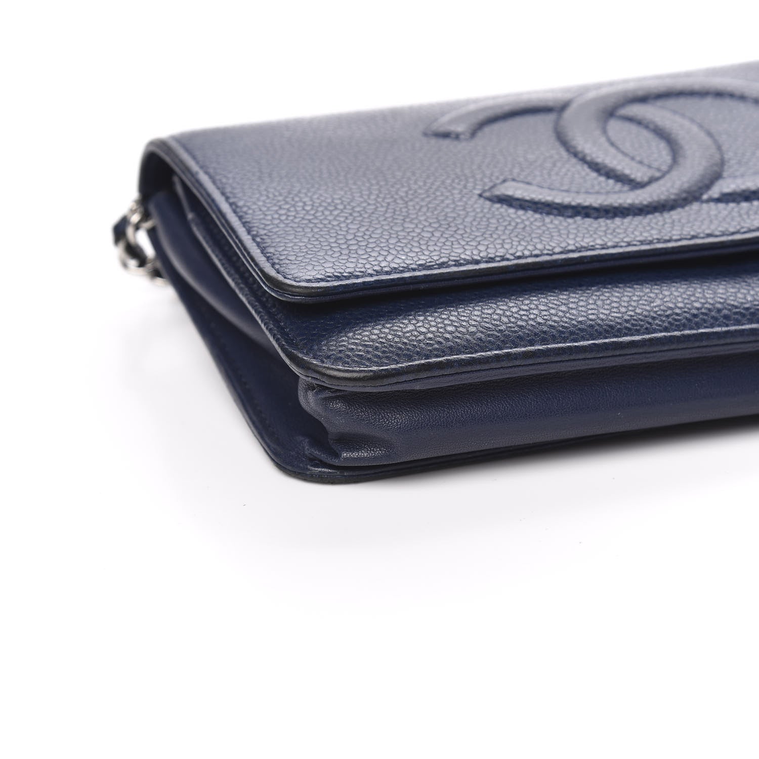 Chanel Caviar Timeless CC Wallet On Chain WOC Dark Blue 9 of 11