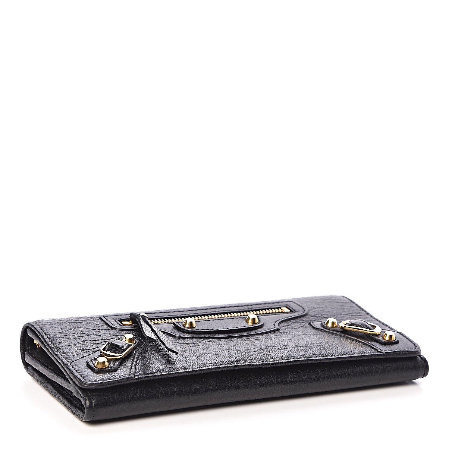Balenciaga Agneau Classic Gold Hardware Money Wallet Black 4 of 7