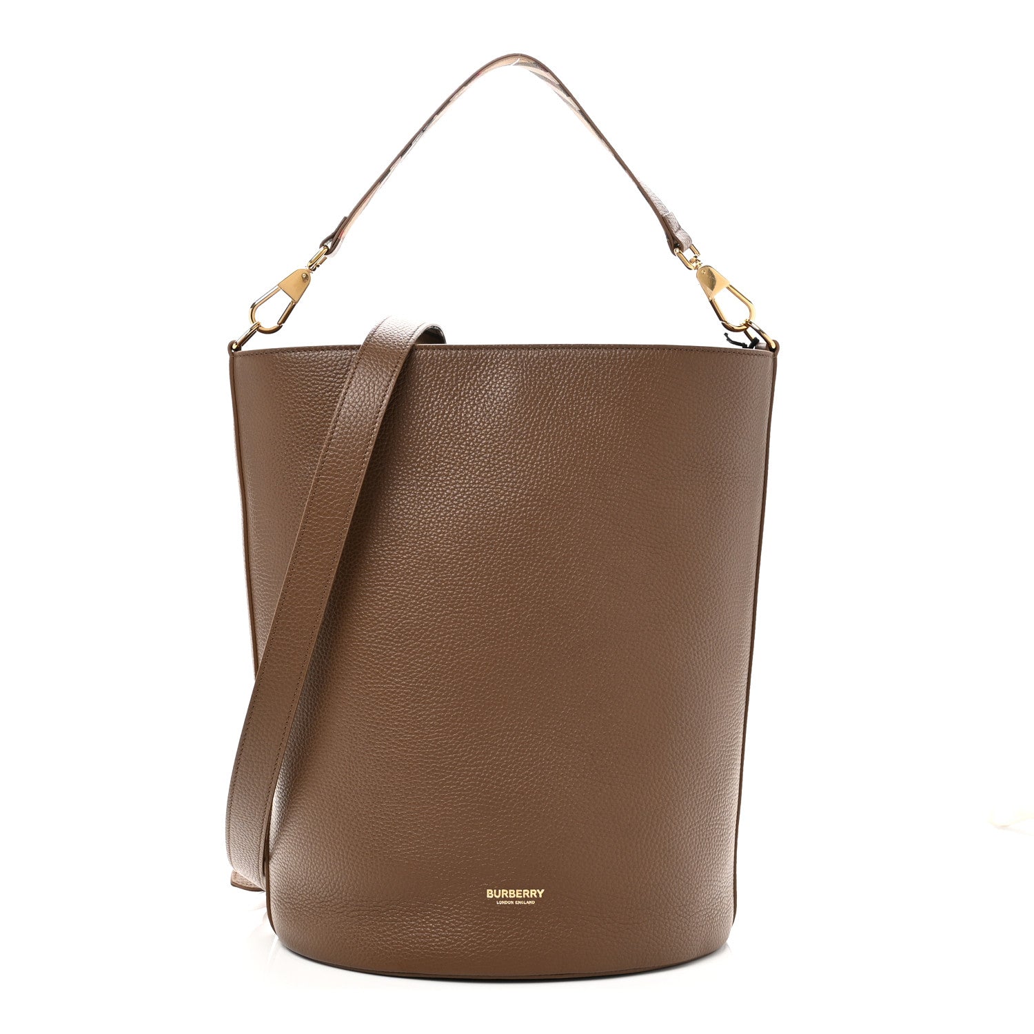 Burberry Calfskin Medium Bucket Bag Earth 1 of 9